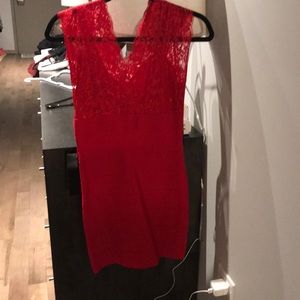 Brand new red Bebe lace dress